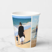 おカスタム客様の家族の写真文字コラージュ紙カップ 紙コップ (正面)