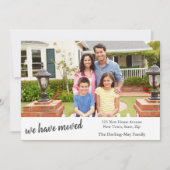 おカスタム客様の家族の名前と新しい住所を含む写真 案内状 (正面)