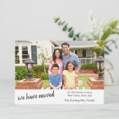 おカスタム客様の家族の名前と新しい住所を含む写真 案内状 (スタンド正面)