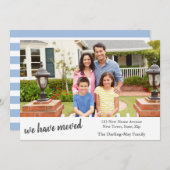 おカスタム客様の家族の名前と新しい住所を含む写真 案内状 (正面/裏面)