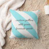おカスタム客様の引用文ターコイズと白を追加する枕 クッション (ブランケット)