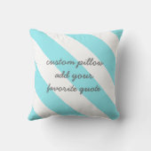 おカスタム客様の引用文ターコイズと白を追加する枕 クッション (裏面)