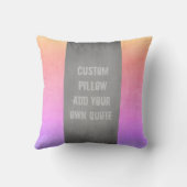 おカスタム客様の引用文ピンクとグレーを追加する枕 クッション (裏面)