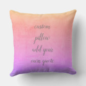 おカスタム客様の引用文ピンクとグレーを追加する枕 クッション (裏面)