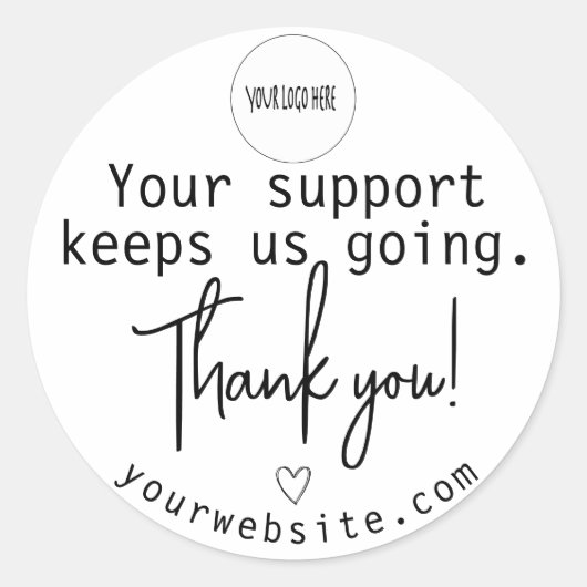 おカスタム客様の支保援に感謝 ラウンドシール (正面)