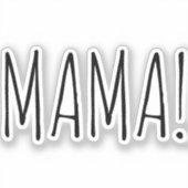 おカスタム母さんのシンプル文字のカットのシール シール (正面)