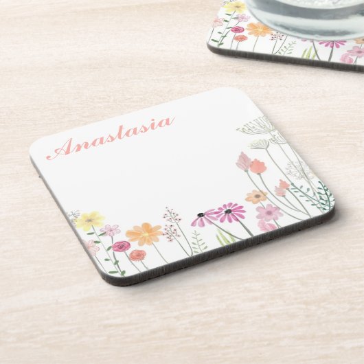 おカッコいい名前の見事なピンク色の花 コースター (左側)