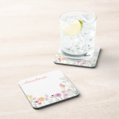 おカッコいい名前の見事なピンク色の花 コースター (右側)