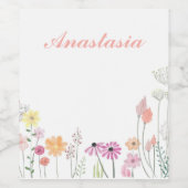 おカッコいい名前の見事なピンク色の花 ワインラベル (シングルラベル)