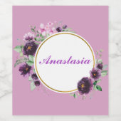 おカッコいい名前の見事な紫色の花 ワインラベル (シングルラベル)