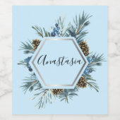 おカッコいい名前の見事な青い花 ワインラベル (シングルラベル)