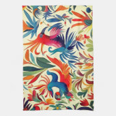 おカラフルとみ鳥のパターン キッチンタオル (縦)