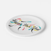 「おカラフルめでとう」という快活なデザイン ペーパープレート (アングル)