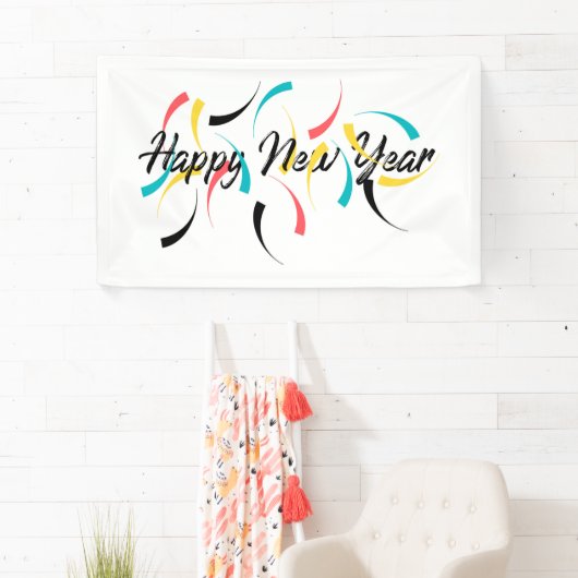 「おカラフルめでとう」という快活なデザイン 横断幕 (インサイチュ)