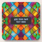 おカラフル使いのテキストのガラスのカーニバル鮮やか コースター (正面)