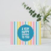 おカラフル前のカードにハッピーバースデー ポストカード (スタンド正面)