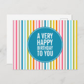おカラフル前のカードにハッピーバースデー ポストカード (正面/裏面)
