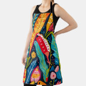 おカラフル富フローラアートパターン エプロン (インサイチュ)