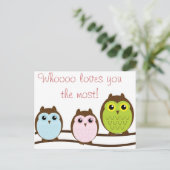 おカラフル気に入りのフクロウ ポストカード (スタンド正面)