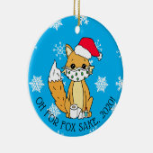 おキツネ酒2020年おもしろい新年おめでとう セラミックオーナメント (右)
