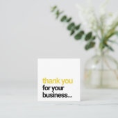 おクールモダン客様に感謝のメッセージを挿入 スクエア名刺 (スタンド正面)