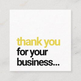 おクールモダン客様に感謝のメッセージを挿入 スクエア名刺