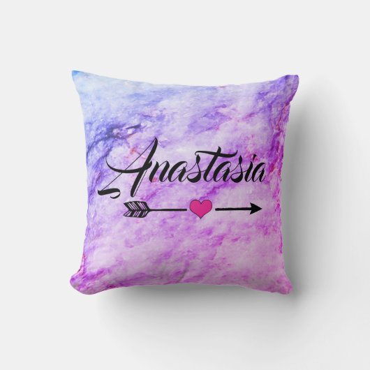 おクール前の名を投げる驚くべき銀大理石 クッション (正面)