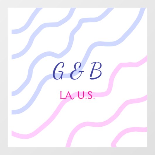 おシンプルミニマル客様のカップル名を追加する市区町村名文字 ウィンドウサイン (シート)