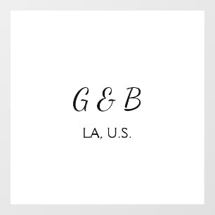 おシンプルミニマル客様のカップル名を追加する市区町村名文字 ウィンドウサイン