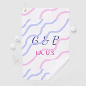 おシンプルミニマル客様のカップル名を追加する市区町村名文字 ゴルフタオル (インサイチュ)