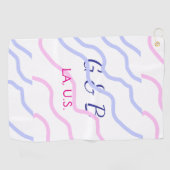 おシンプルミニマル客様のカップル名を追加する市区町村名文字 ゴルフタオル (横)