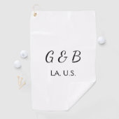 おシンプルミニマル客様のカップル名を追加する市区町村名文字 ゴルフタオル (インサイチュ)