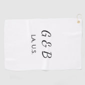 おシンプルミニマル客様のカップル名を追加する市区町村名文字 ゴルフタオル (横)