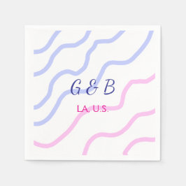 おシンプルミニマル客様のカップル名を追加する市区町村名文字 スタンダードカクテルナプキン