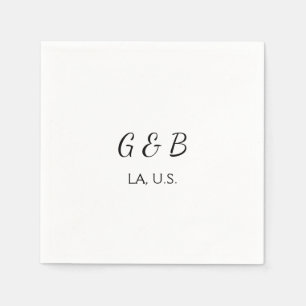 おシンプルミニマル客様のカップル名を追加する市区町村名文字 スタンダードカクテルナプキン