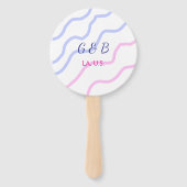 おシンプルミニマル客様のカップル名を追加する市区町村名文字 ハンドファン (裏面)