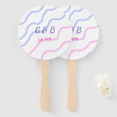 おシンプルミニマル客様のカップル名を追加する市区町村名文字 ハンドファン (正面&裏面)