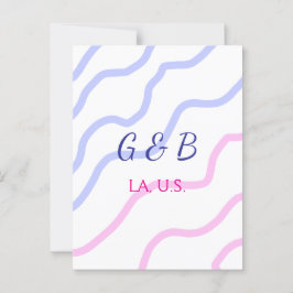 おシンプルミニマル客様のカップル名を追加する市区町村名文字 ポストカード