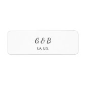 おシンプルミニマル客様のカップル名を追加する市区町村名文字 ラベル (正面)