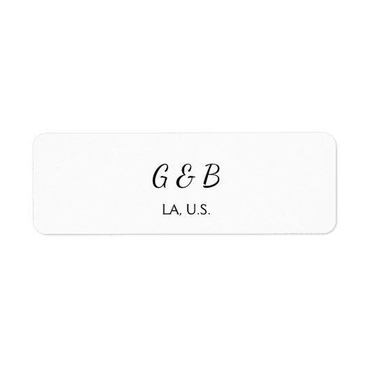 おシンプルミニマル客様のカップル名を追加する市区町村名文字 ラベル (正面)