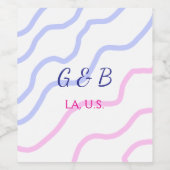 おシンプルミニマル客様のカップル名を追加する市区町村名文字 ワインラベル (シングルラベル)