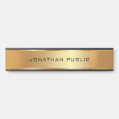 おスタイリッシュ客様のカスタム文字テンプレートブラック&金ゴールド サインプレート (正面)