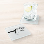 おストライプの席に対する驚き ガラスコースター (アングル)