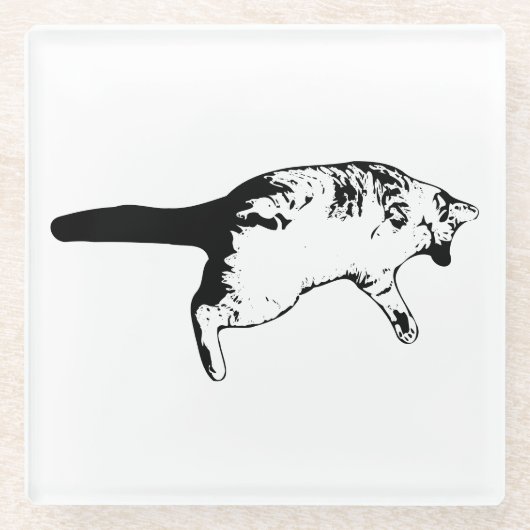 おストライプの席に対する驚き ガラスコースター (正面)