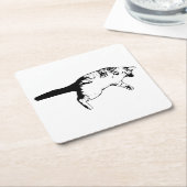 おストライプの席に対する驚き スクエアペーパーコースター (アングル)