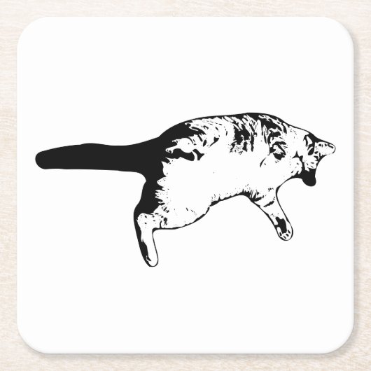 おストライプの席に対する驚き スクエアペーパーコースター (正面)