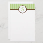 おストライプよびモノグラム文房具 便箋 (正面/裏面)
