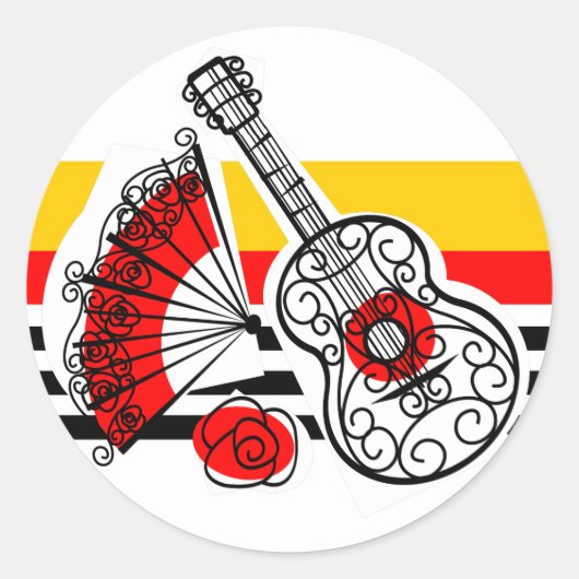 おスペインの土産クラシックストライプ品シール ラウンドシール (正面)