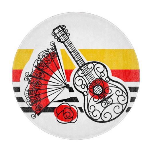 おスペインの土産ストライプクラシック切り カッティングボード (正面)