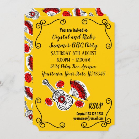 おスペインの土産数々のフロント文字 招待状 (正面/裏面)